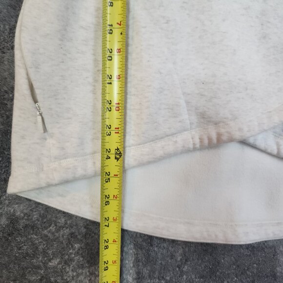 Athleta Size M Cozy Karma Asym Mock Neck Pullover Sweatshirt Ivory Zip Pockets - Picture 10 of 10
